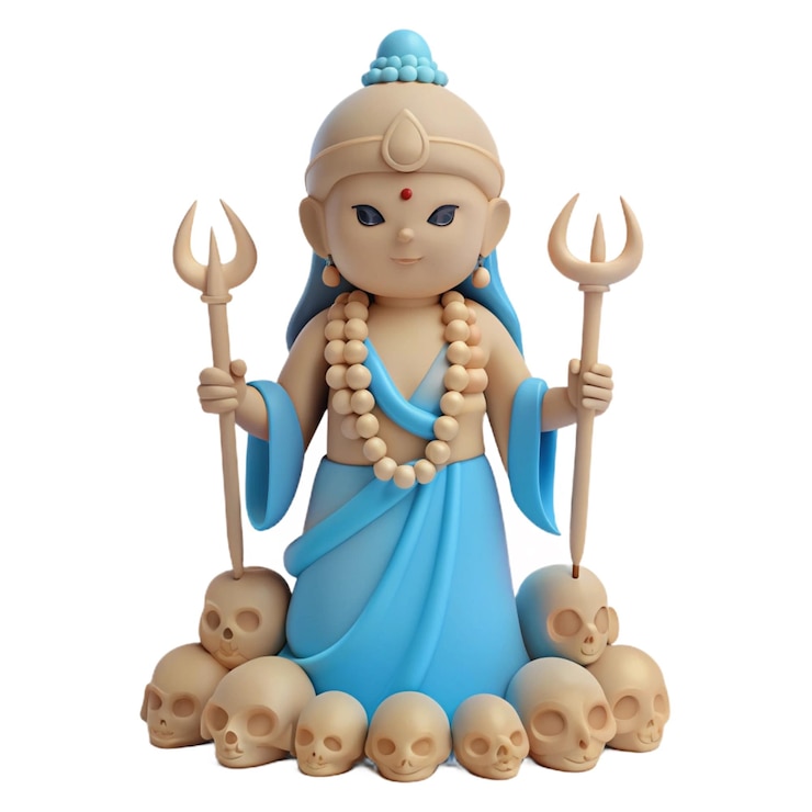 PSD a figurine of a woman with a blue dress and the words quot death quot on it