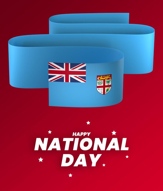 fiji flag element design national independence day banner ribbon psd
