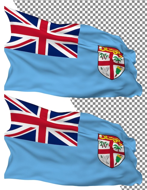 Fiji flag wave isolated plain bump texture transparent background 3d rendering