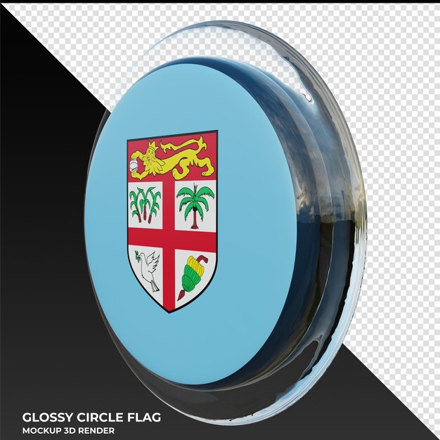 PSD fiji0002 realistische 3d getextureerde glanzende cirkelvlag