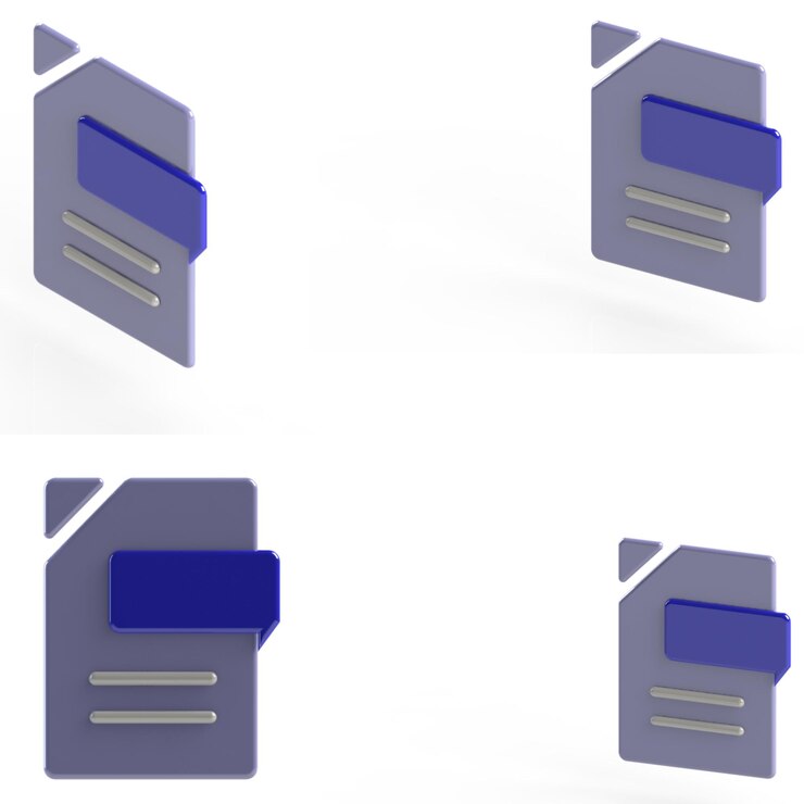 PSD file in 3d style on white background