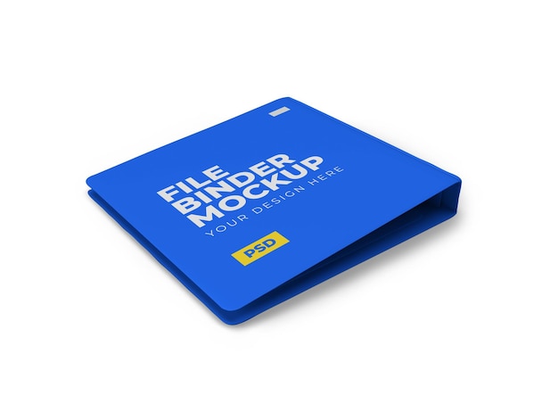 File Binder 3D Mockup on Isolated White Background