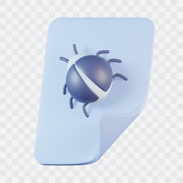 PSD file bug malware 3d icon