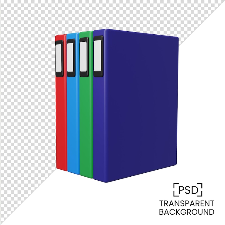 PSD file documents 3d render illustration isolated