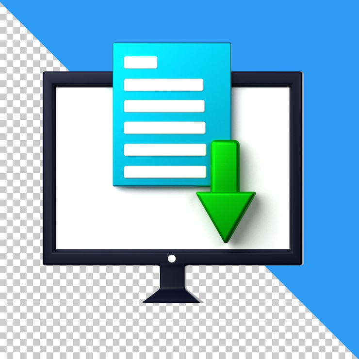 PSD file download icon isolated on the transparent background