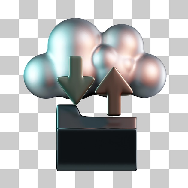 file download upload 3d icon