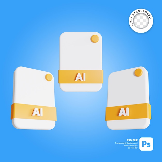 File formats ai 3d icon render