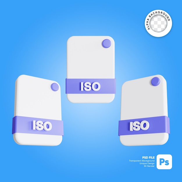 File Formats iso 3D Icon render