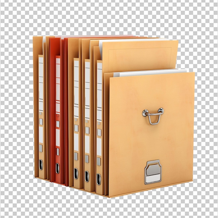 PSD file holder and document storage binder png on white background