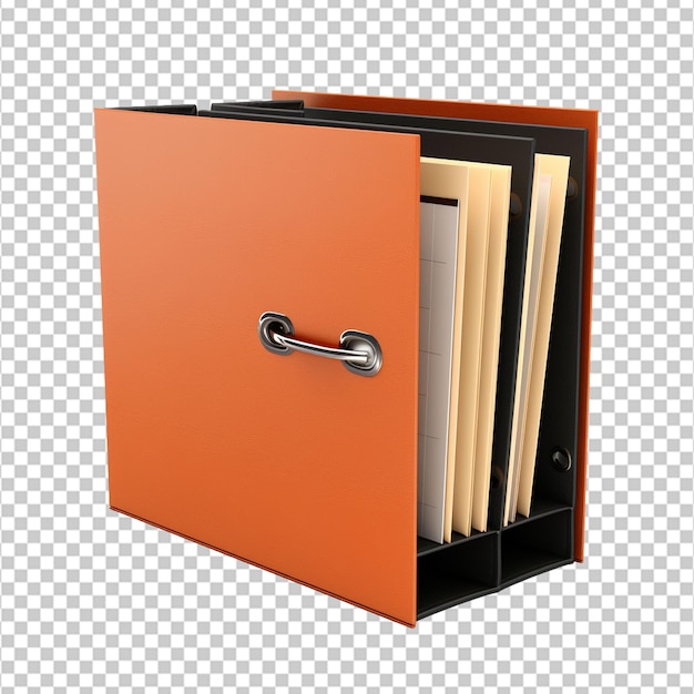 PSD file holder and document storage binder png on white background