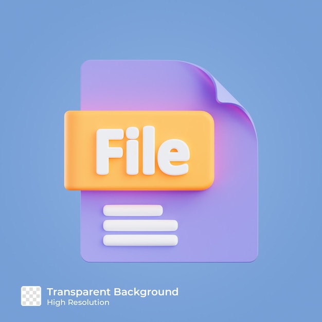 File icon 3d illustration isolated premium psd