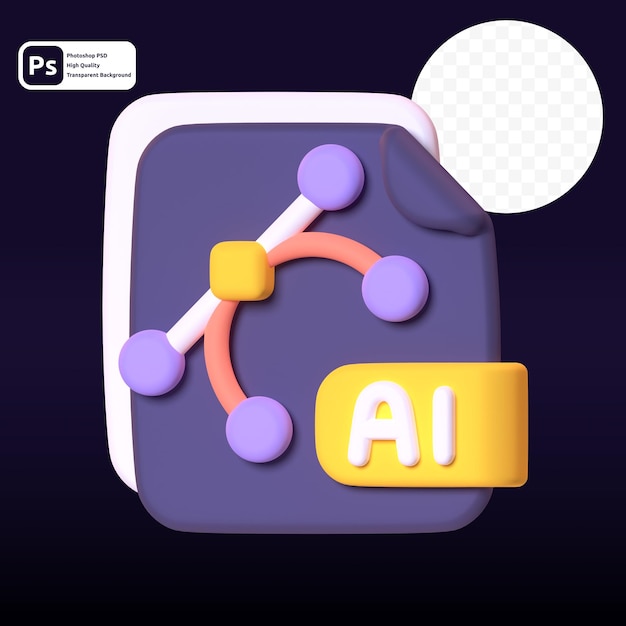 file in 3d render for graphic asset web presentation or other