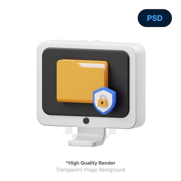 File protection 3d icon premium psd