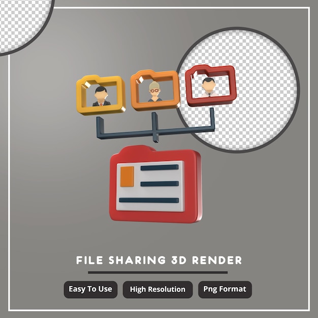 File sharing 3d illustration