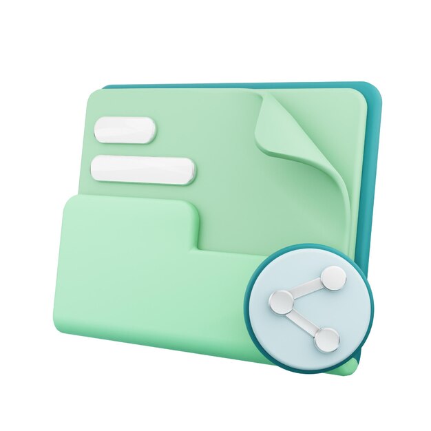 File sharing document 3d icon saas