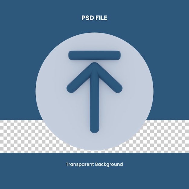 PSD freccia di caricamento file illustrazione dell'icona di rendering 3d freccia