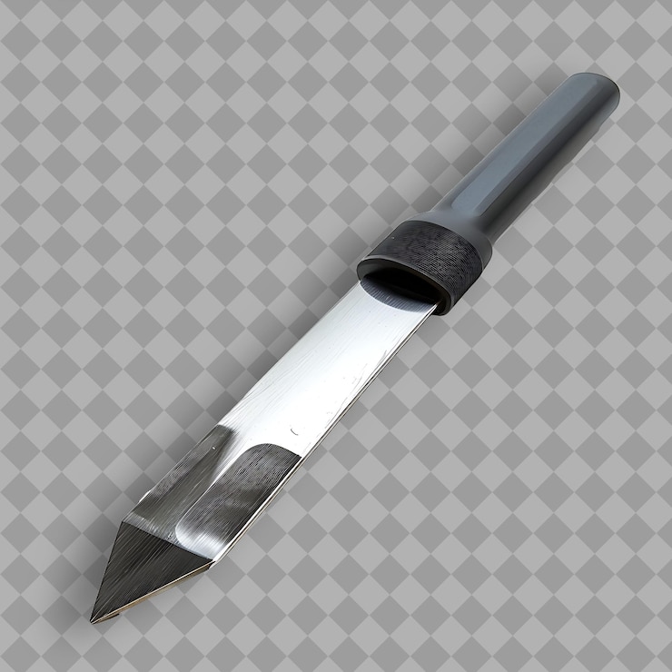 PSD file with black plastic handle and steel body a tool used to isolated object on clean background