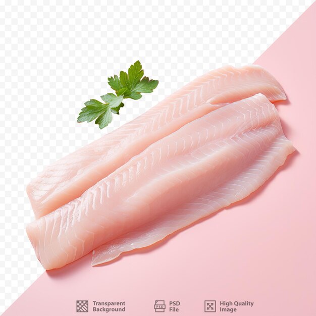 PSD filet pangasius sfotografowany na przezroczystym tle