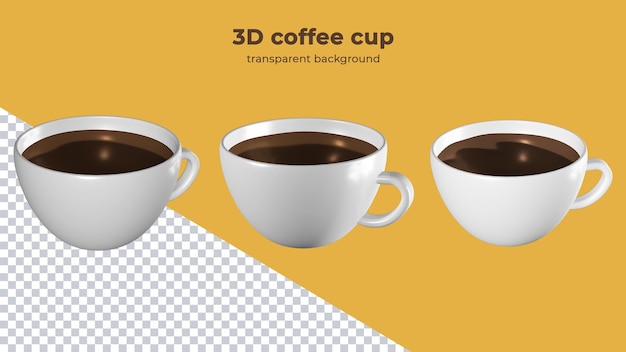 Filiżanka kawy renderowania 3D na białym tle