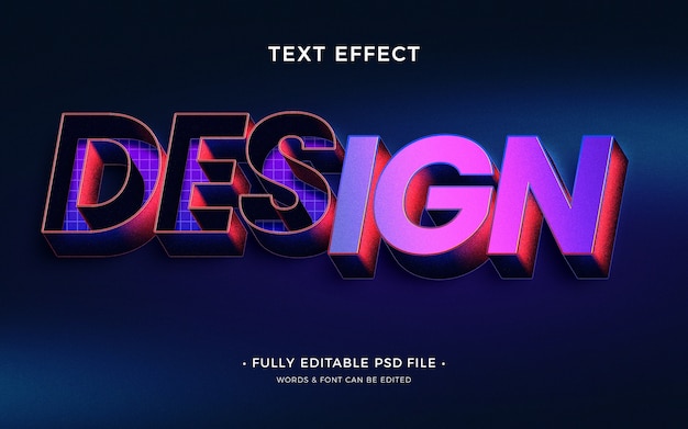 PSD filled and hollow letters text effect