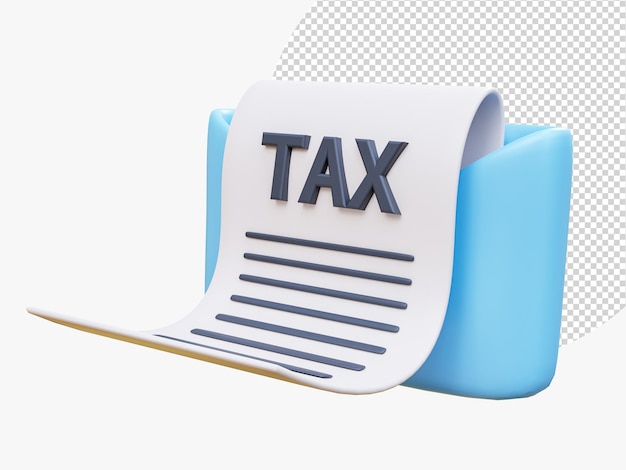 納税フォームに記入する納税財務管理法人税課税所得コンセプト財務年次会計の計算と支払い請求書の 3 D レンダリングの構成