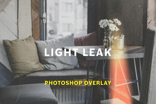 PSD film burn light leaks photo overlay