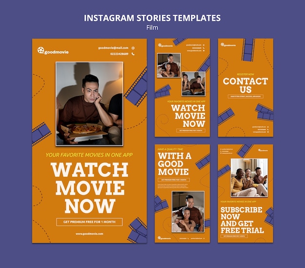 PSD film and cinema instagram stories collection