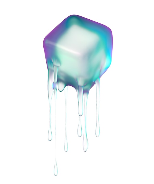 Film Cube Drip 3D rendering transparent