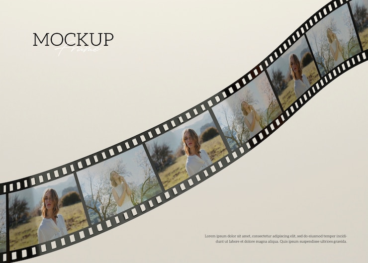 PSD film mock-up ontwerp voor retro camera