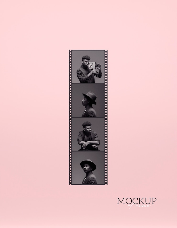 PSD film mock-up ontwerp voor retro camera