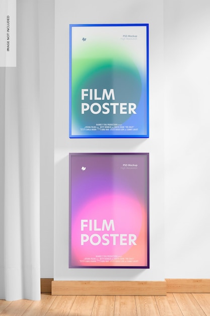 Film posters mockup front view