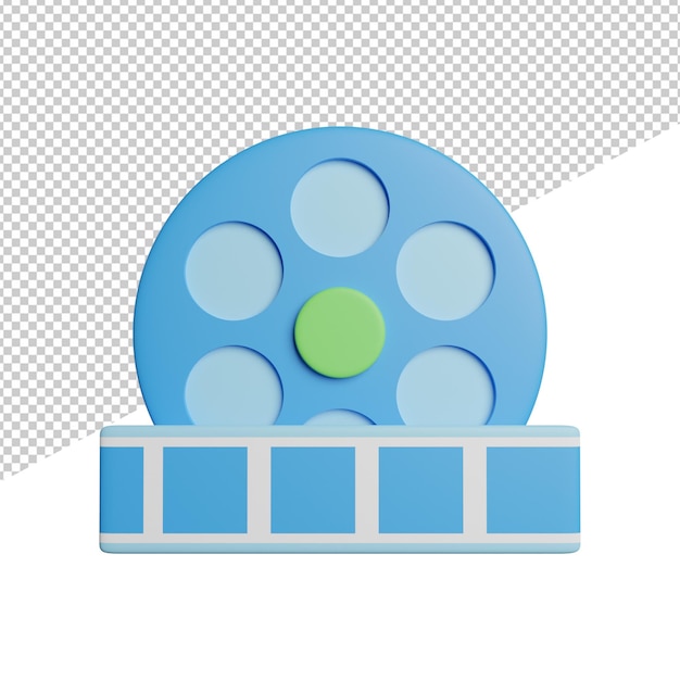 PSD film reel maker front view 3d rendering icon illustration ontransparent background