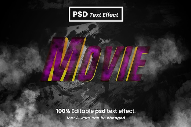 Filmactie 3d bewerkbaar teksteffect