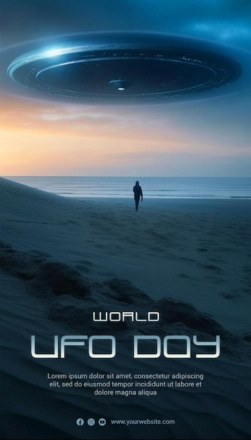 Filmische film geschoten Wereld UFO dag Poster sjabloon