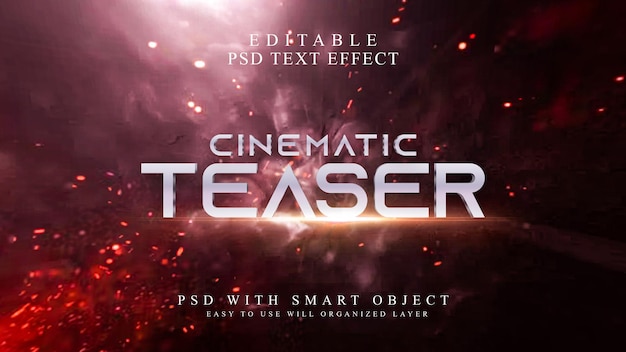 PSD filmische teaser titel teksteffect
