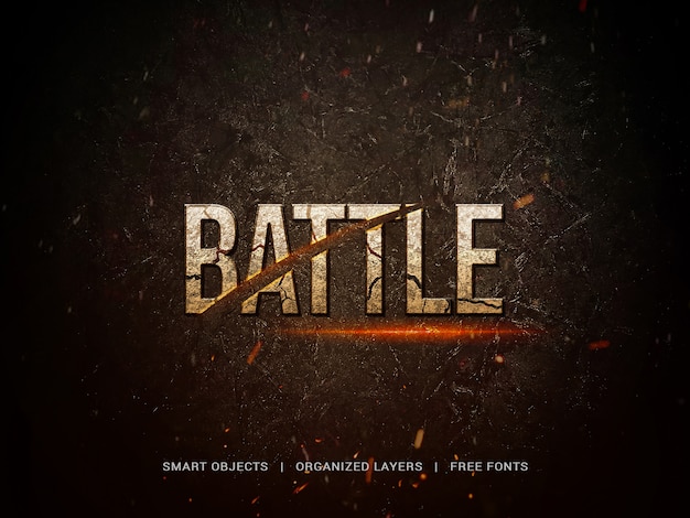 Filmische titel met battle-letters