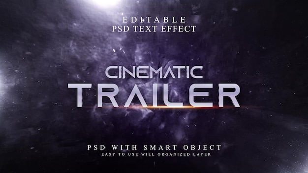 PSD filmische trailer titel teksteffect