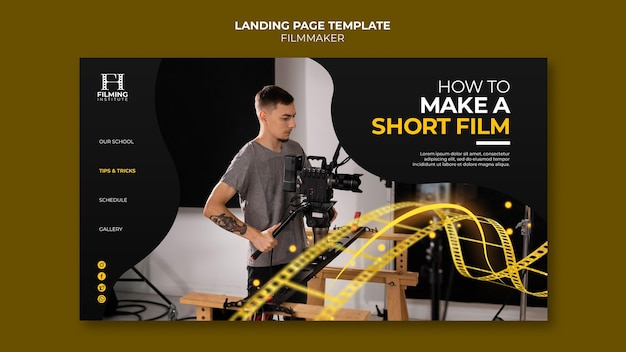 PSD filmmaker landing page template design