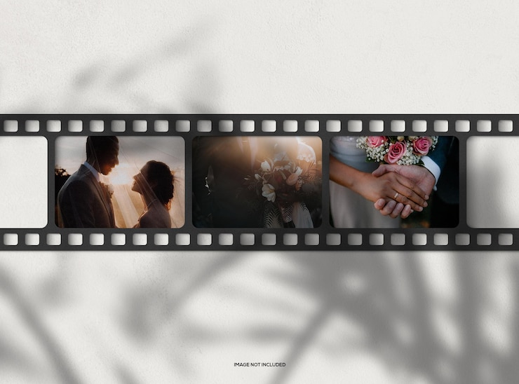 PSD filmstrip fotomodel met schaduwoverlay
