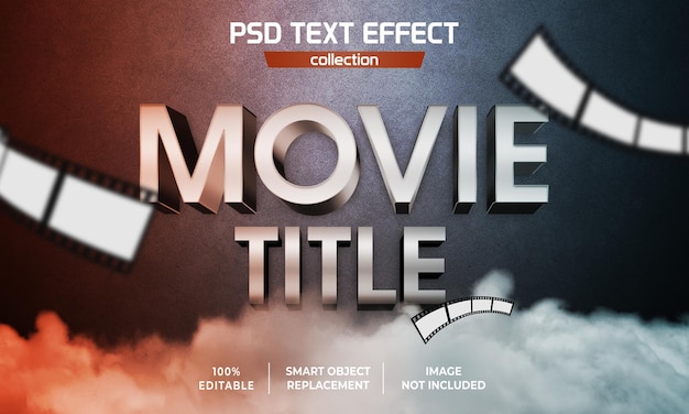 PSD filmtitel realistisch teksteffect