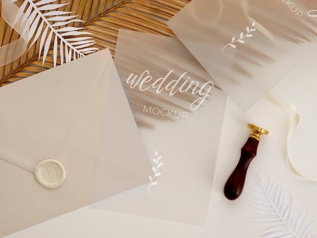 PSD filmy wedding invitation mockup