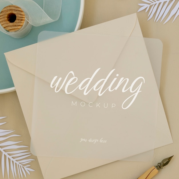 Filmy wedding invitation mockup