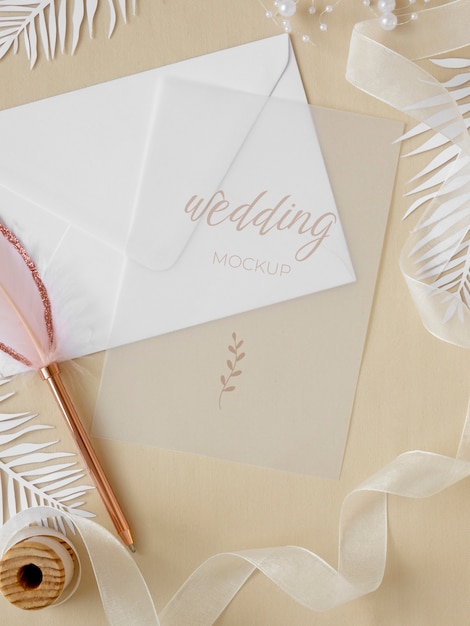 PSD filmy wedding invitation mockup