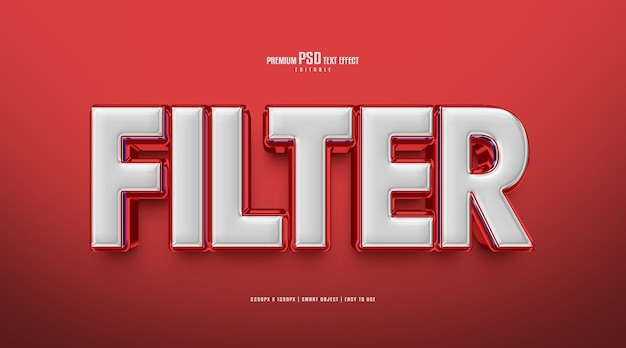 Filter 3d bewerkbaar premium psd-teksteffect