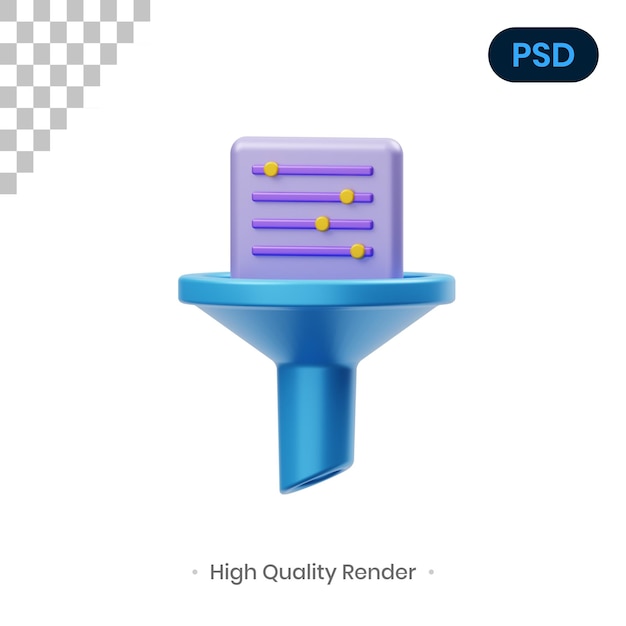 Filtr 3D Ikona Premium Psd