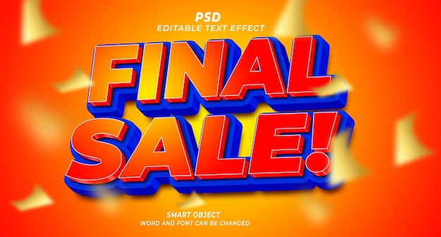 Final sale 3d psd editable text effect photoshop template with background