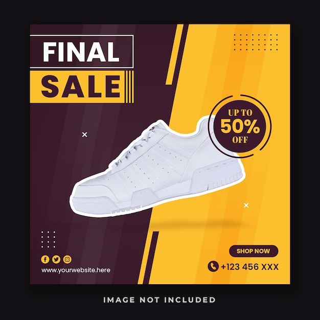 Final sale square banner for social media post template