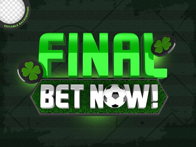 final soccer football game 3d label for composition