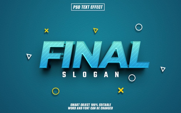 final text effect font editable typography 3d text