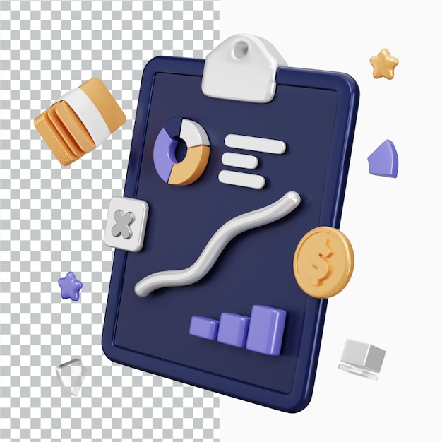 PSD finance 3d icon set design illustration